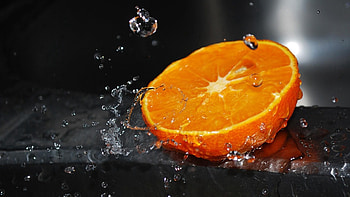 Water, Food, Spray, Citrus, Half HD wallpaper