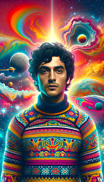 Cosmic Ugly Sweater - Vibrant , cosmic, colorful, portrait HD phone wallpaper