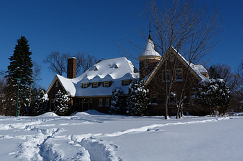 Cottage in Snow, winter, nature, house, evening HD wallpaper