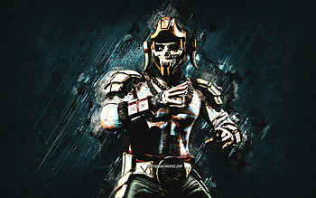 Osh Tekk, Mortal Kombat Mobile, Osh Tekk MK Mobile, Mortal Kombat, blue stone background, Mortal Kombat Mobile characters, grunge art, Osh Tekk Mortal Kombat HD wallpaper