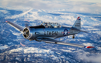 WW2 ~ North Am. T-6 Texan, ww2, military, mountains, aircraft HD wallpaper