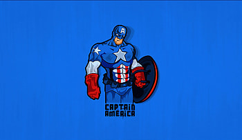 Minimalist, Captain America HD wallpaper
