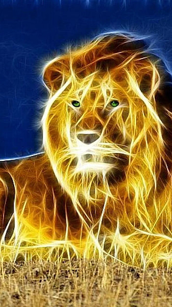 Fire Lion, Digital Art, Lion HD phone wallpaper