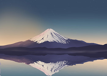 Mr Fuji Minimal , mount-fuji, mountains, nature, artist, artwork, digital-art, minimalism, minimalist HD wallpaper