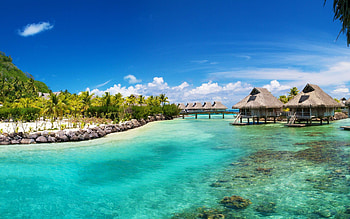 screen , Bora Bora screen backgrounds, Tranquil island views, Tropical escape HD wallpaper