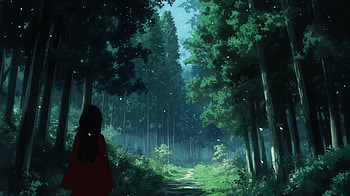 Serene Anime Forest: Ultra Adventure, anime forest, forest, girl, nature, landscape HD wallpaper