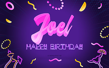 Happy Birtay Joel, , Purple Party Background, Joel, creative art, Happy Joel birtay, Joel name, Joel Birtay, Birtay Party Background HD wallpaper