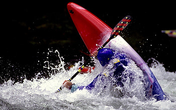 Whitewater adventure, Thrilling canoeing, Wild rapids, Nature's exhilaration HD wallpaper