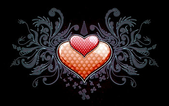 Vector Hearts, White, Vector, Hearts, REd, Black HD wallpaper