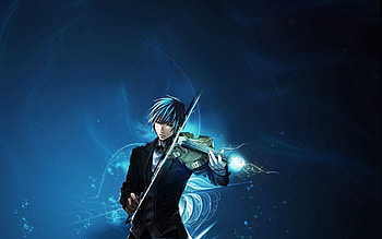 Anime, Space, Guy, Brunette, Violin, Brunet HD wallpaper