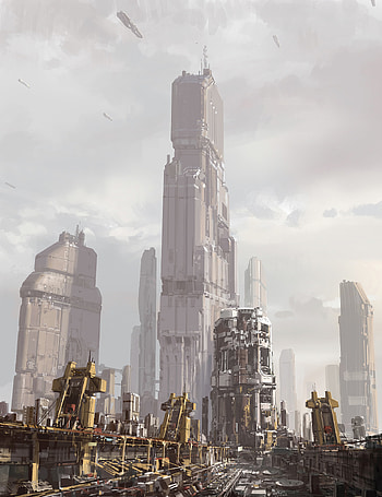 Art, City, Building, Sci-Fi, Future HD phone wallpaper