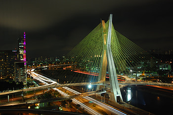 Cities, Rivers, Bridges, City, Lights, Road, Brazil HD wallpaper