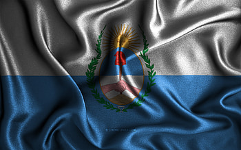 Mendoza flag, , silk wavy flags, Argentine provinces, Day of Mendoza, fabric flags, Flag of Mendoza, 3D art, Mendoza, Provinces of Argentina, Mendoza 3D flag, Argentina HD wallpaper