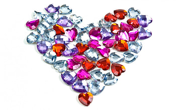 Precious heart, white, diamond, precious, purple, valentine, pink, day, red, stone, heart HD wallpaper