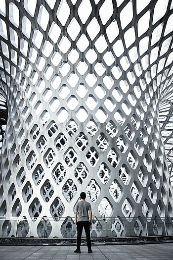 Architecture, Miscellanea, Miscellaneous, Grid, Design, Human, Person, Column HD phone wallpaper