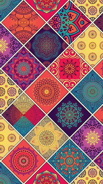lockscreen mandala, Colorful cores, Artistic , Eye-catching patterns HD phone wallpaper