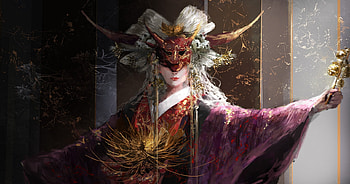 Fantasy girl, tamae, ngoc tran, mask, fantasy, art, girl HD wallpaper