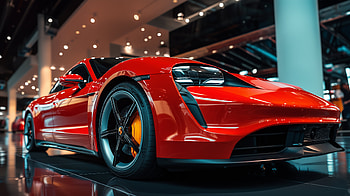 Stunning Red Porsche Taycan – Sleek Electric Performance, Porsche Taycan, Porsche HD wallpaper