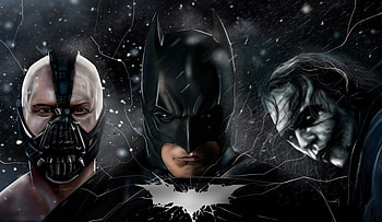 The Dark Knight Batman Joker Bane , batman, joker, bane, artwork, digital-art, art, superheroes, supervillain HD wallpaper