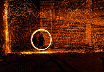 Dark, Sparks, Glow, Circle HD wallpaper