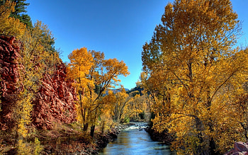 Landscape, Rivers, Trees, Autumn HD wallpaper