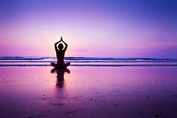 Sunset, Yoga HD wallpaper