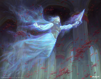 Dorothea, halloween, blue, spirit, ghost, fantasy, art, girl, marta nael HD wallpaper