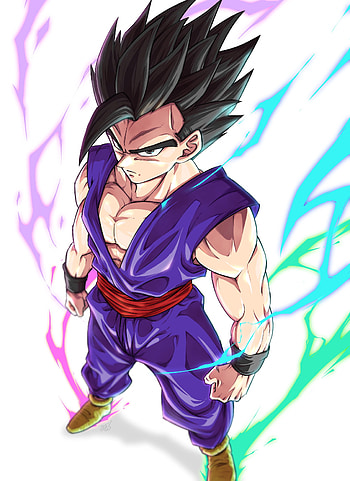 Gohan, dragonball, art, dbz HD phone wallpaper