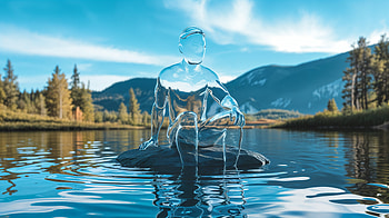 Chill Guy: A Serene Ultra Experience, water, nature, mountain HD wallpaper