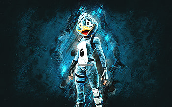 Fortnite Blue Quackling Skin, Fortnite, main characters, синий stone background, Blue Quackling, Fortnite skins, Blue Quackling Skin, Blue Quackling Fortnite, Fortnite characters HD wallpaper