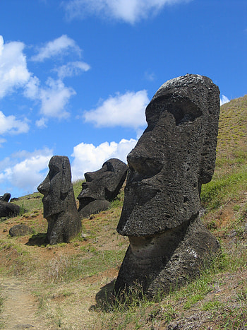 Stone Heads, Moai HD phone wallpaper