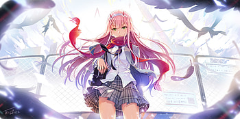 DARLING in the FRANXX, Hot, anime girl, Zero Two HD wallpaper