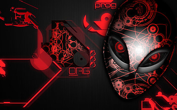 Alienware Background Red Organic Design HD wallpaper