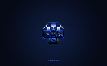 NK Slaven Belupo, Croatian football club, blue logo, blue carbon fiber background, Prva HNL, football, Croatian First Football League, Koprivnica, Croatia, NK Slaven Belupo logo HD wallpaper
