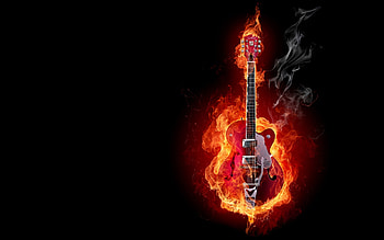 Guitar Fire HD wallpaper