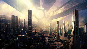 Futuristic city skyline, Travels, by John Mercado HD wallpaper