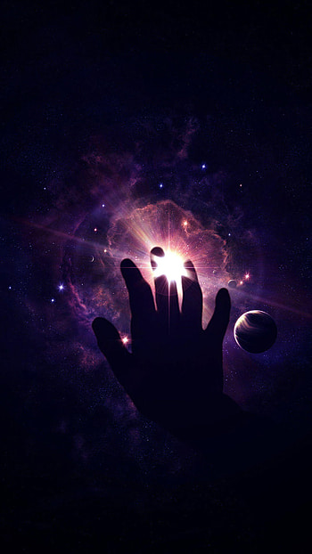 Touch Galaxy Lights HD phone wallpaper