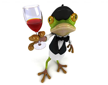 Funny 3D Frog, 3d, funny, frog, french, wine HD wallpaper