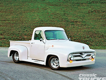 1955 Ford F-100, Truck, White, Classic, Ford HD wallpaper