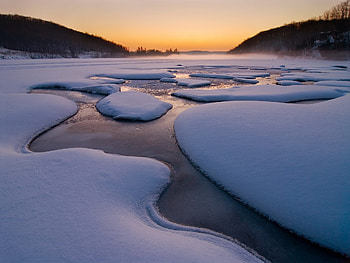 Winter, Nature, Water, Rivers, Ice, Snow, Cold HD wallpaper