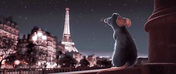 Ratatouille | Standing and Looking at the Eiffel in a Starry Night, movie, Pixar, ratatouille, Remy (Ratatouille) HD wallpaper