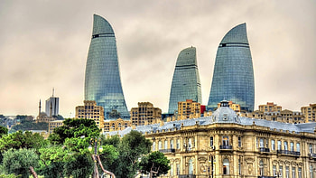 of Baku skyscrapers, Flame Towers spectacle, Modern architecture, Iconic landmarks HD wallpaper