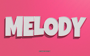 Melody, pink lines background, with names, Melody name, female names, Melody greeting card, line art, with Melody name HD wallpaper