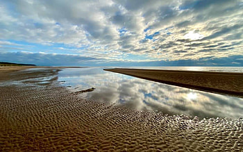 Beach in Latvia, Latvia, clouds, sea, beach HD wallpaper