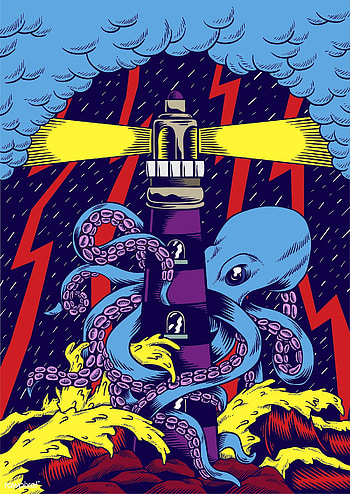 Pop Art, Octopus illustration, Retro vibe, Vector graphic HD phone wallpaper