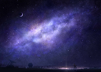 Starry Sky, night, scenery, orginal, fantasy, art, sky, stars HD wallpaper