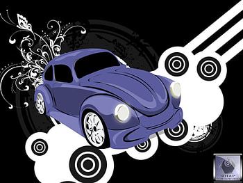 Car Vector, blue, circles, stripes, white, black, car, lines HD wallpaper
