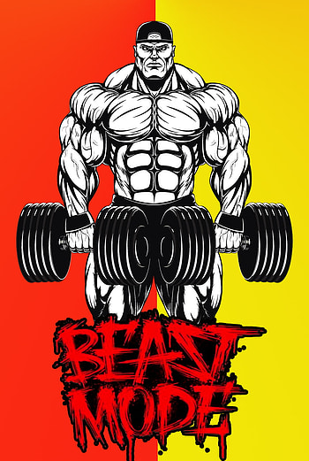 Bodybuilder_Mood, art, Motivation, cartoon, Muscle, gym, Push, Beast HD phone wallpaper