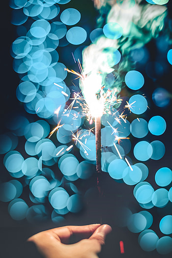 Sparklers, sparks, bokeh HD phone wallpaper