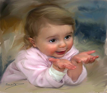 Kisses For My DN Friends, pink, outfit, painting, baby, adorable, girl HD wallpaper